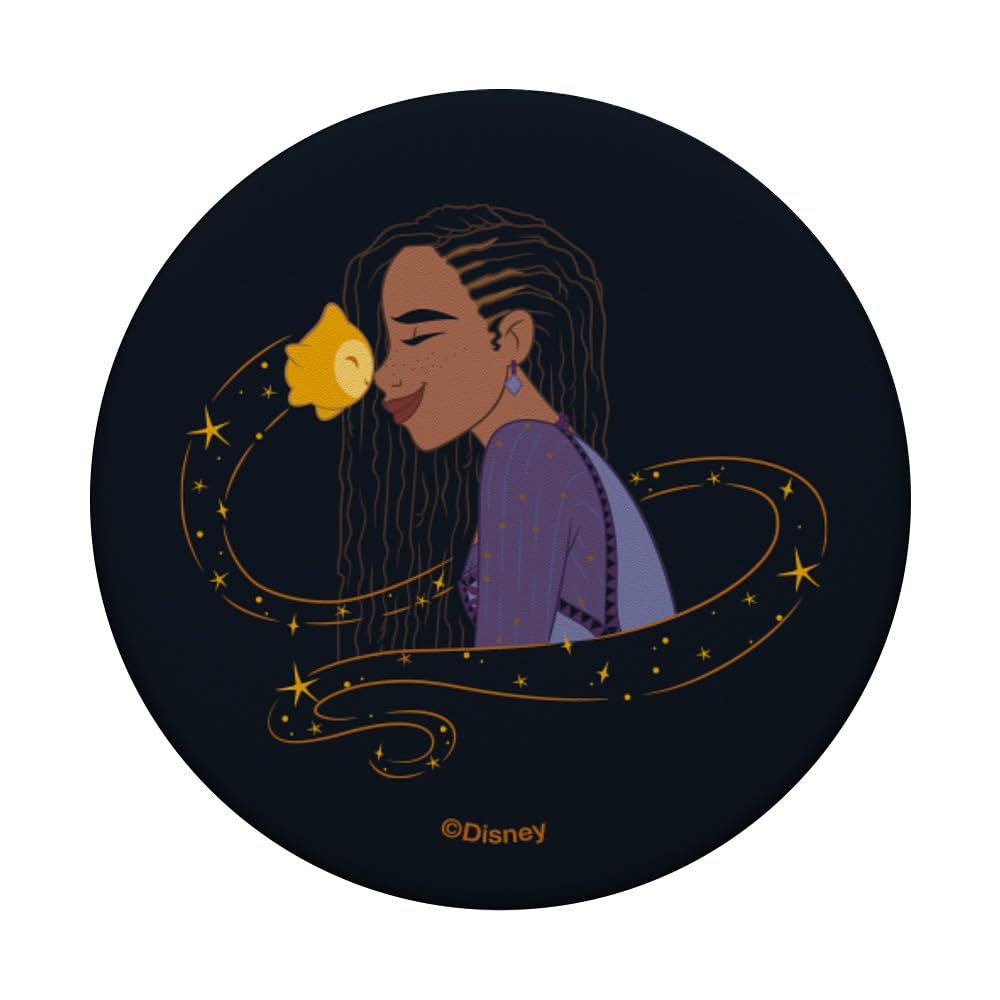 Disney Wish Asha and Star Nose to Nose Cute PopSockets Swappable PopGrip, Black - Image 3