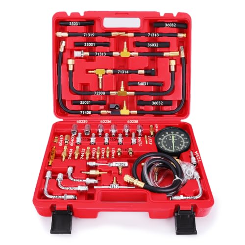 Image of BETOOLL Pro Fuel Injection Pressure Tester Kit 0-140 PSI Fluorescent Gauge