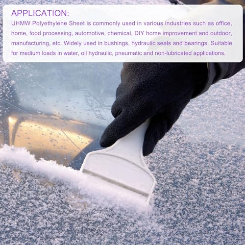 DMiotech 8 x 8 x 1/16 Inch Plastic UHMW Sheets, Ultra High Molecular Weight Polyethylene, Opaque White Polyethylene Board for Automotive, Chemical, Manufacturing, DIY Home Kitchen