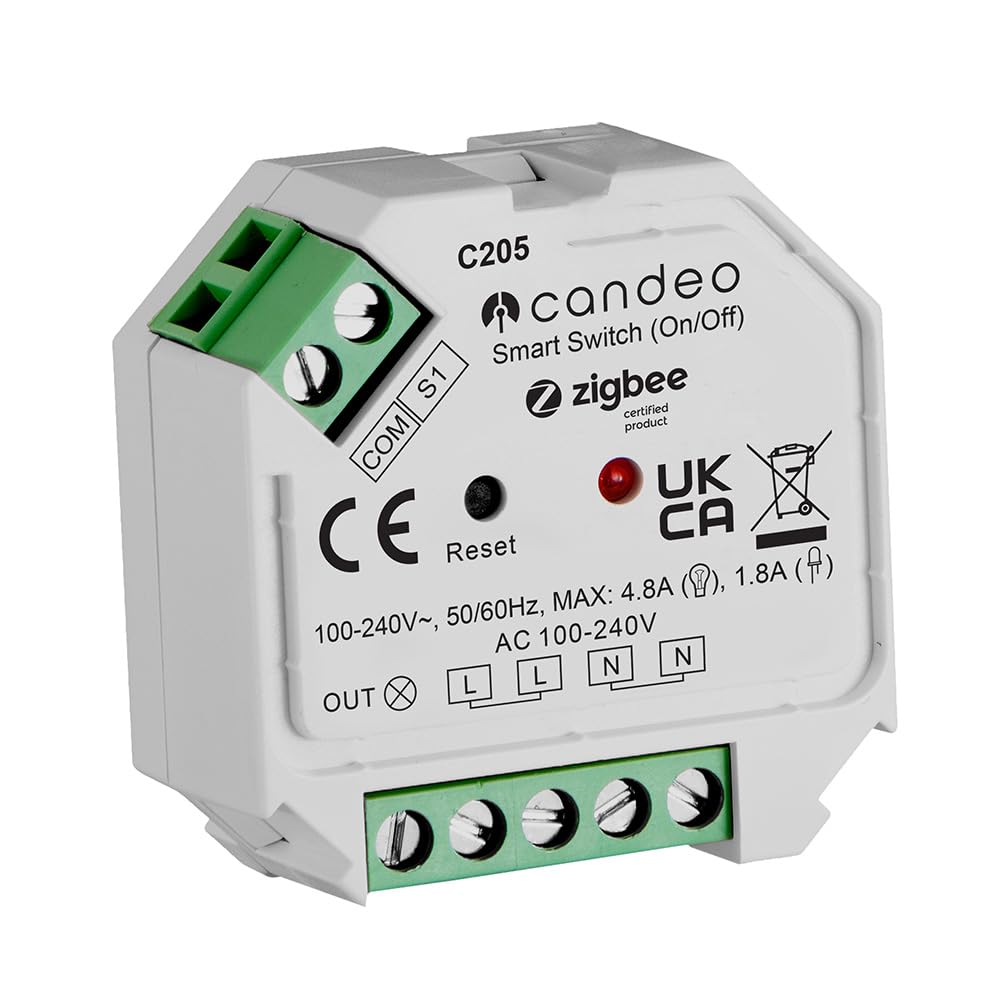 Candeo Zigbee Smart Switch Module | Wireless & Remote Control | Compatible with Alexa & Google Home + Home Assistant, zigbee2mqtt & other zigbee hubs | Versatile for Lighting & Appliances