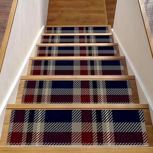 Alfombras para escalones de madera rojas que evitan resbalones y caídas de niños en interiores 2