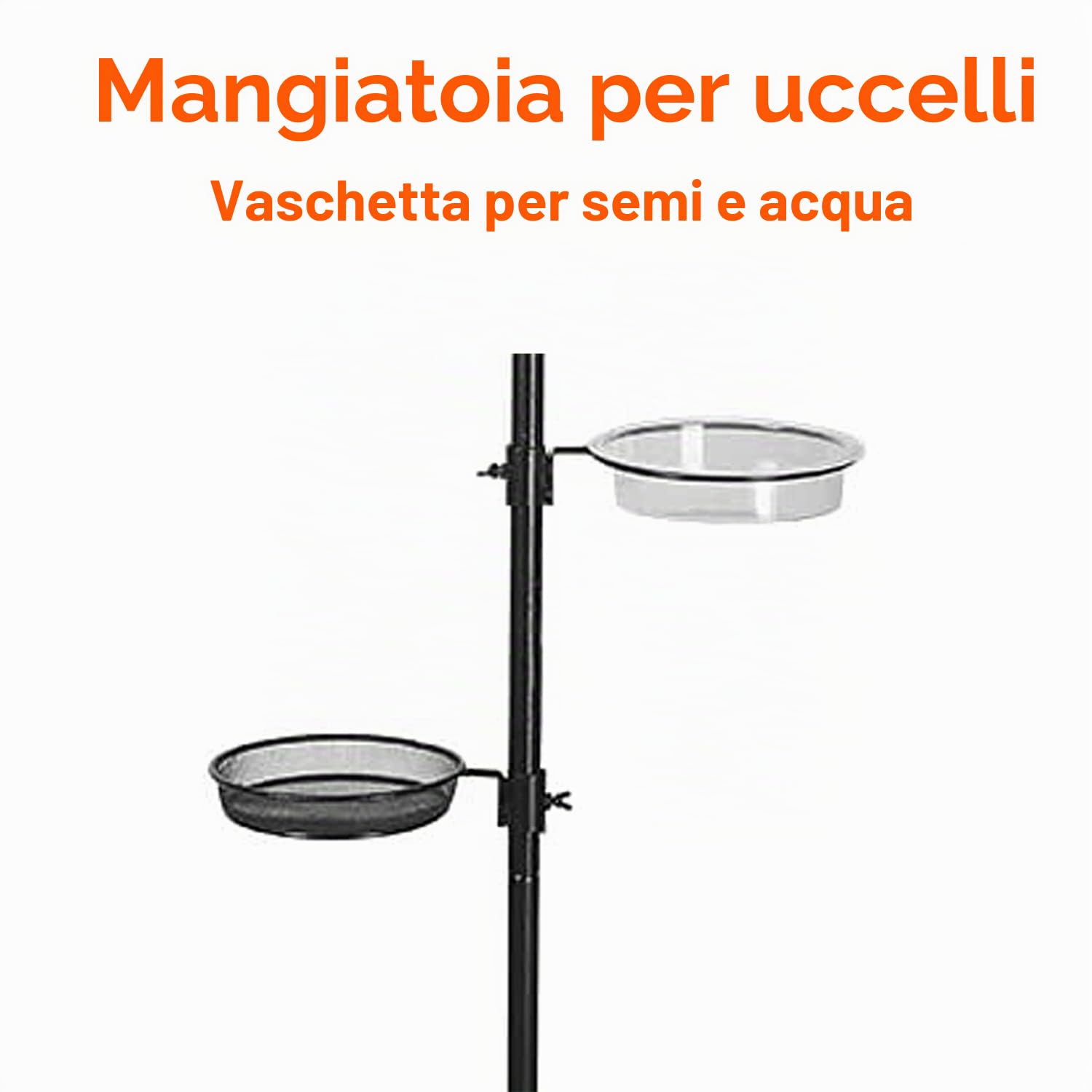 Robusta mangiatoia per uccelli in metallo, con mangiatoia sospesa, per attirare uccelli selvatici