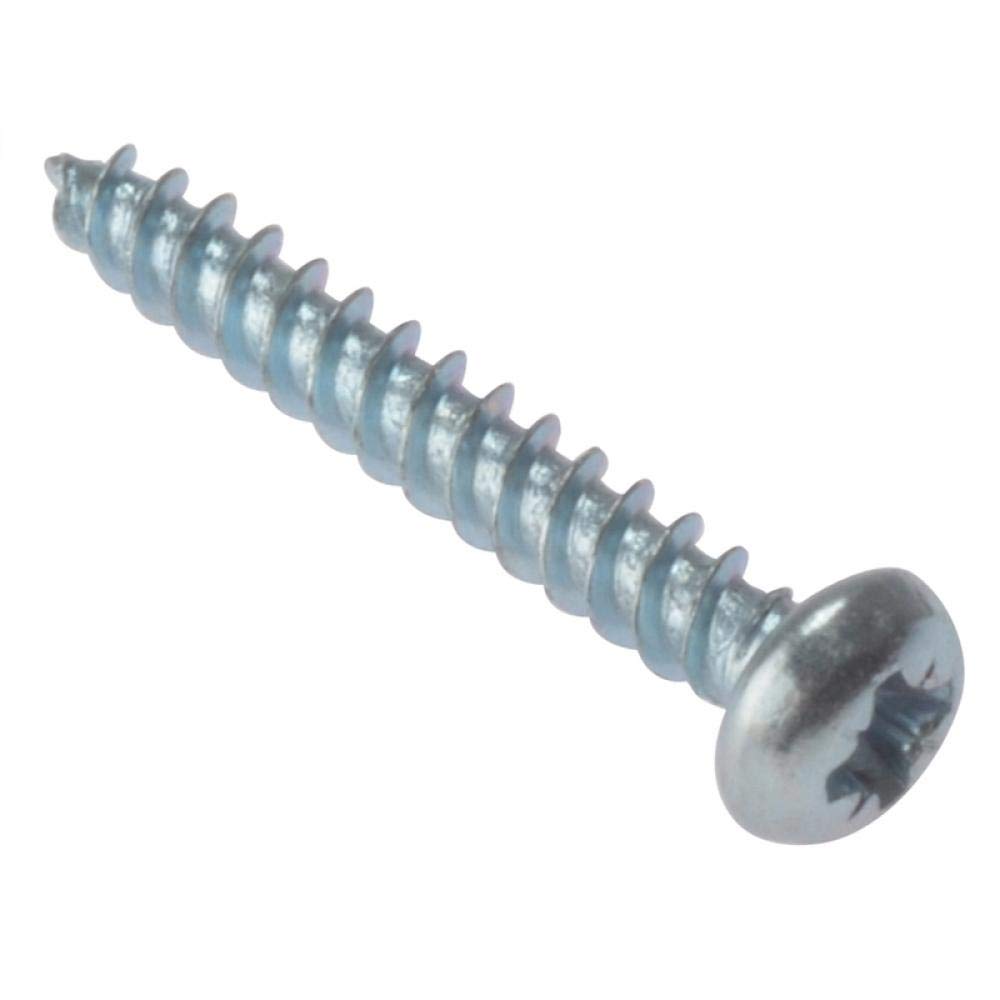 Forgefix White Rh16zp General Purpose Pozi Compatible Screw Round Head Tt Zp 1In X 6 Box 200