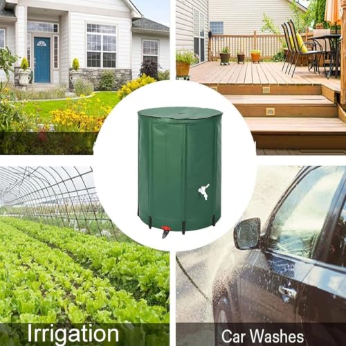 Baril d'eau de pluie pliable 250L bleu réservoir portable extérieur - 8