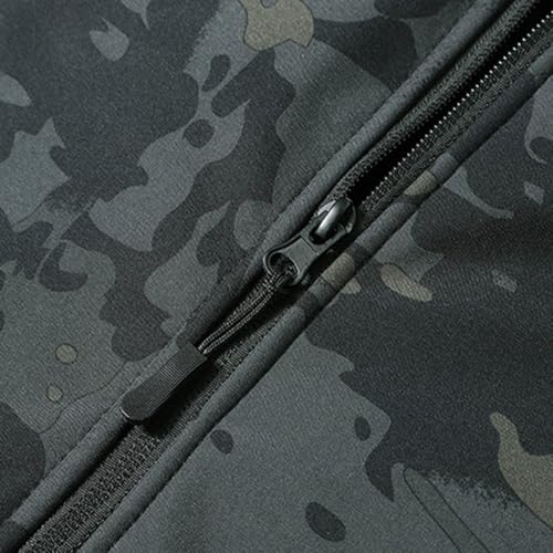 FASLOLSDP Regenjacke Herren Fleecejacke Military Outdoor Softshell Jacke mit Kapuze Fleece Gefüttert Windbreaker Leichte Wasserdichte Jacken Bomberjacke Overshirt Einfarbig Winterjacke für Wandern