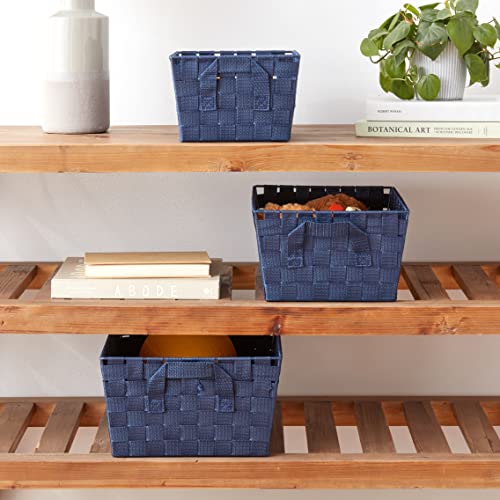Whitmor Woven Strap Storage Baskets S/3-Navy, Navy, 3 Count #TOP5
