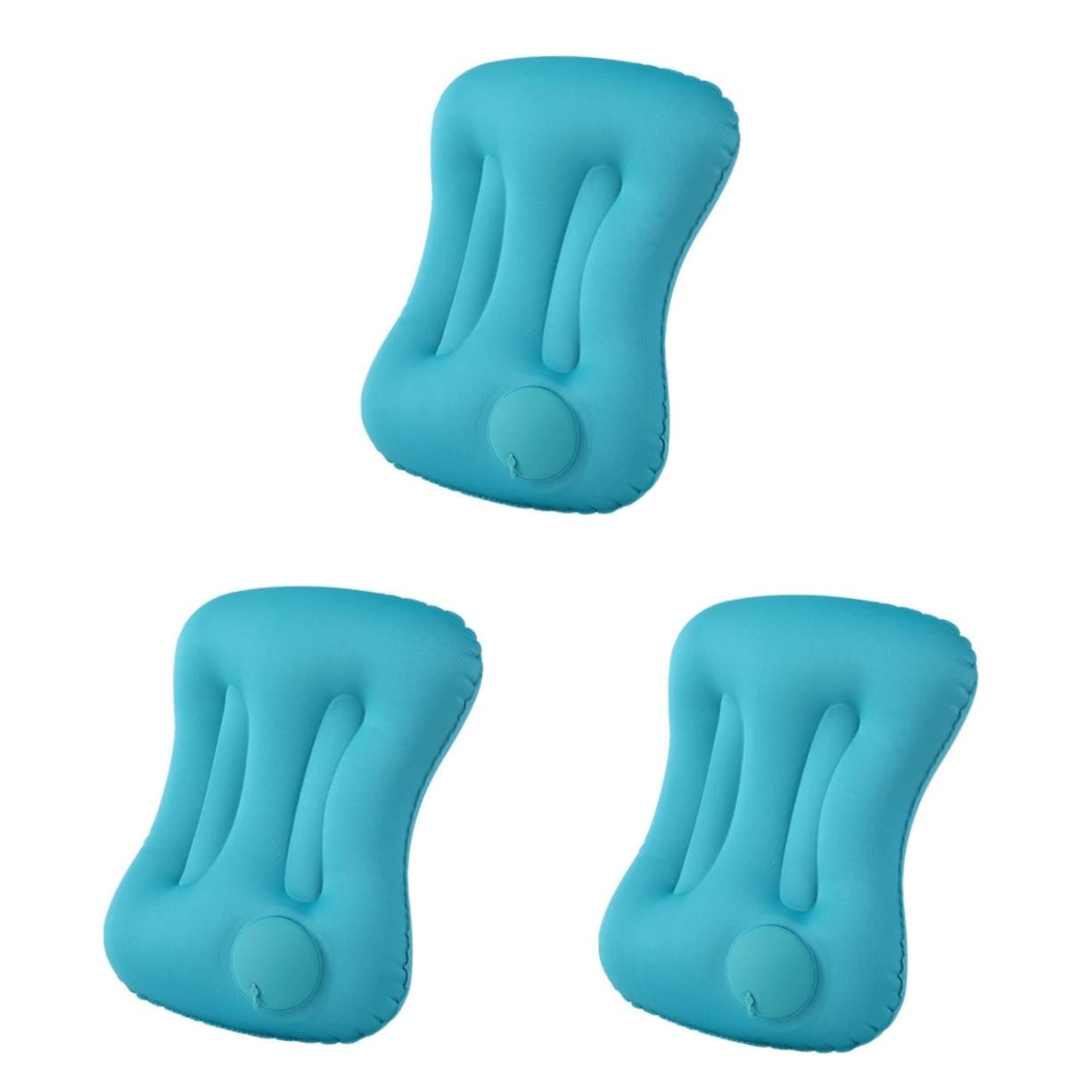 TOPBATHY 3pezzi Cuscino Gonfiabile Ergonomico Per Viaggio Cuscino Da Camping Materiale e Supporto Per Collo e Testa Pratico e Portatile Per Auto e Escursioni Peacock