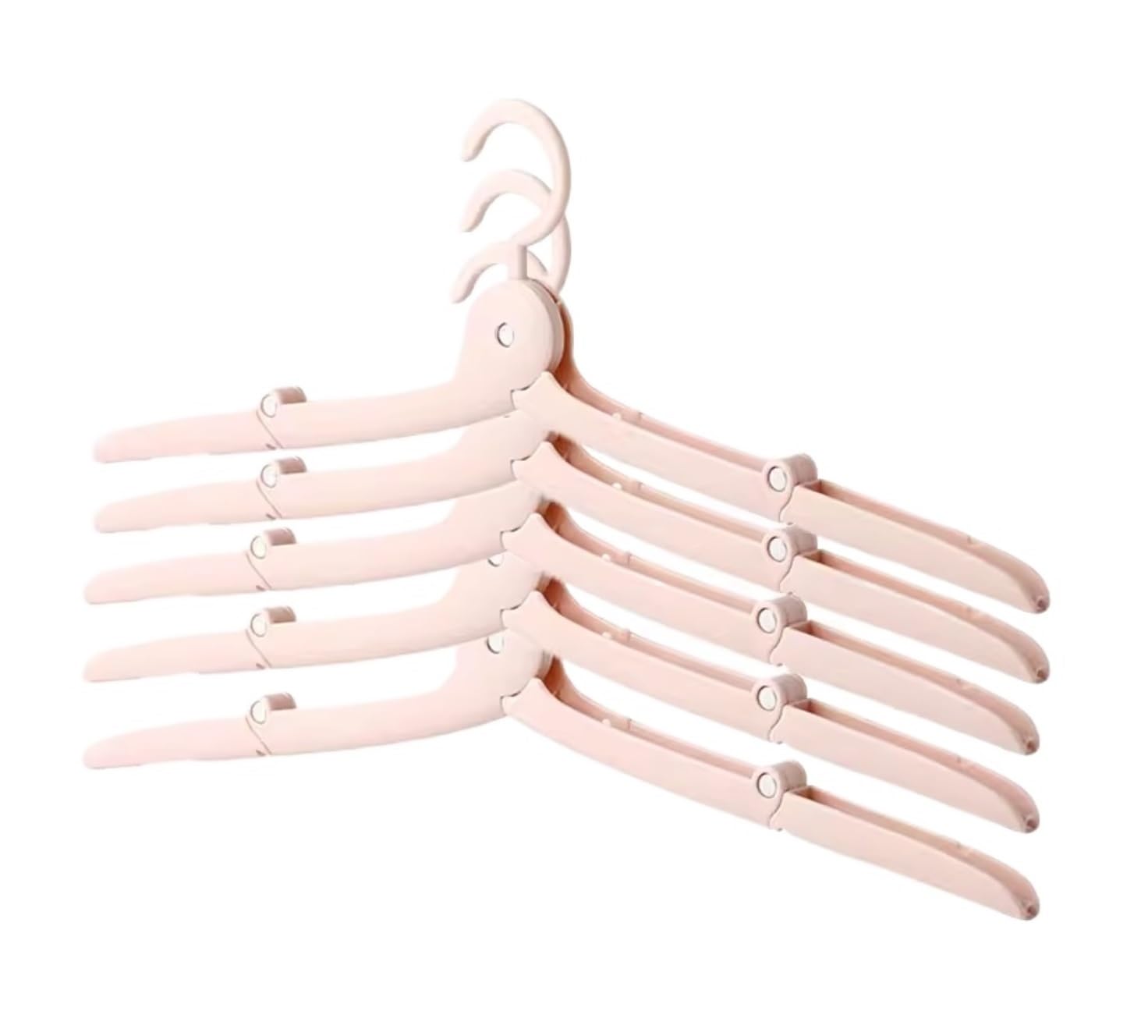 Kleiderbügel für Reisen, faltbar, teleskopierbar, tragbar, zum Aufhängen, Wäscheständer, Kleiderorganizer, Unterwäsche, Kleiderbügel (Pink, 5 Stück)