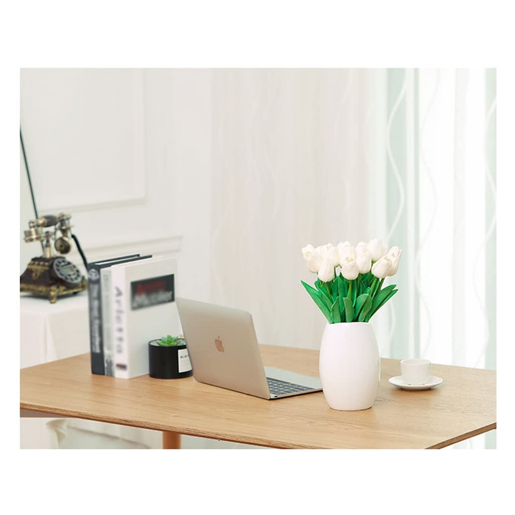 Wystrój Domu Tulipan Sztuczny Kwiat Z Wazą Prawdziwy Dotyk Sztuczny Bukiet Fałszywy Kwiat Zestaw Do Dekoracji Ślubnej Home Garen Decor Sztuczny Wazon Kwiatyi(A)