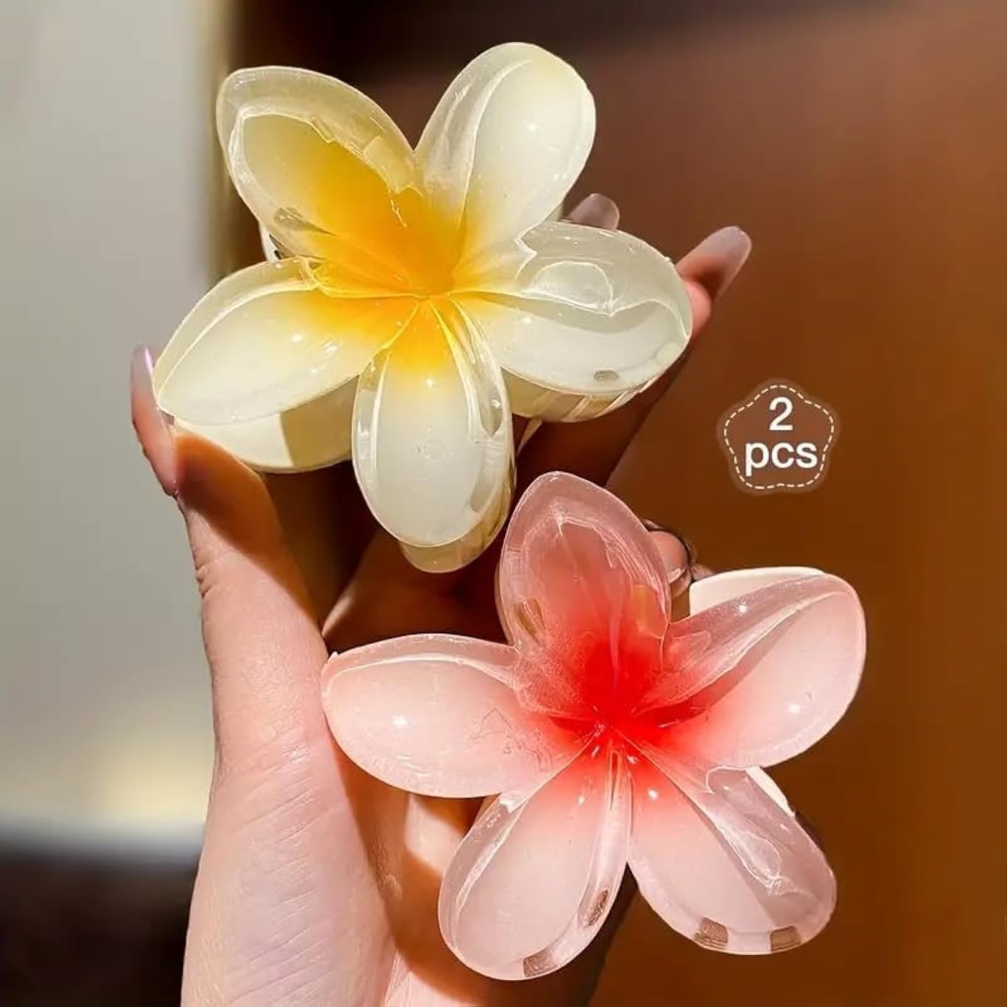Flower Claw Clips for Women, Large Jelly Hair Clips