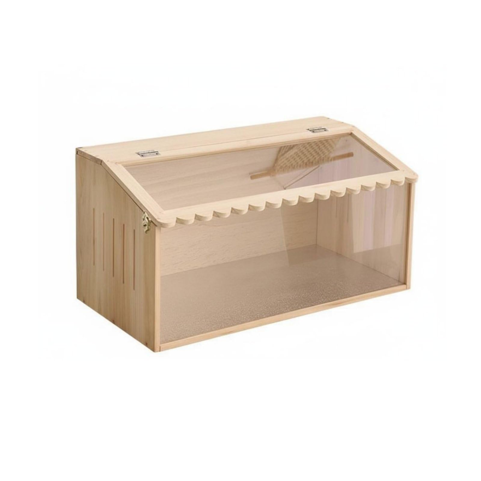 Terrario para Reptiles Acuario Hábitat de Madera con Acrílico de Alta Visibilidad Ajuste de por y Ventilación de Convección Seguro de Apertura y, 80-40-40cm