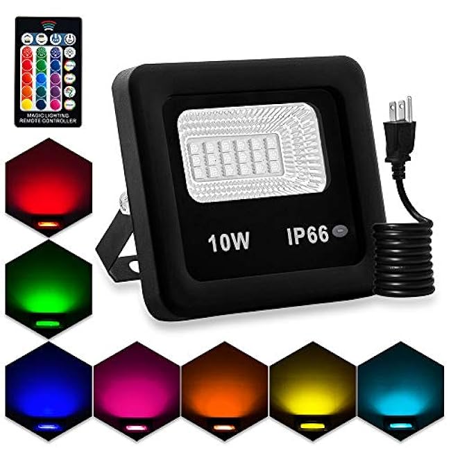 LED Flood Lights RGB Floodlight Spotlight Stage Lights 16 Colors