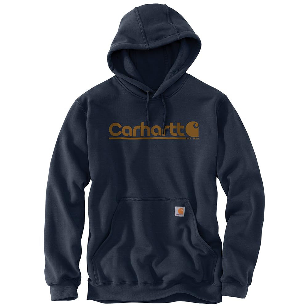 Carhartt mens Rain Defender®loose Fit Midweight Logo Graphic Sweatshirt, New Navy, 3XL