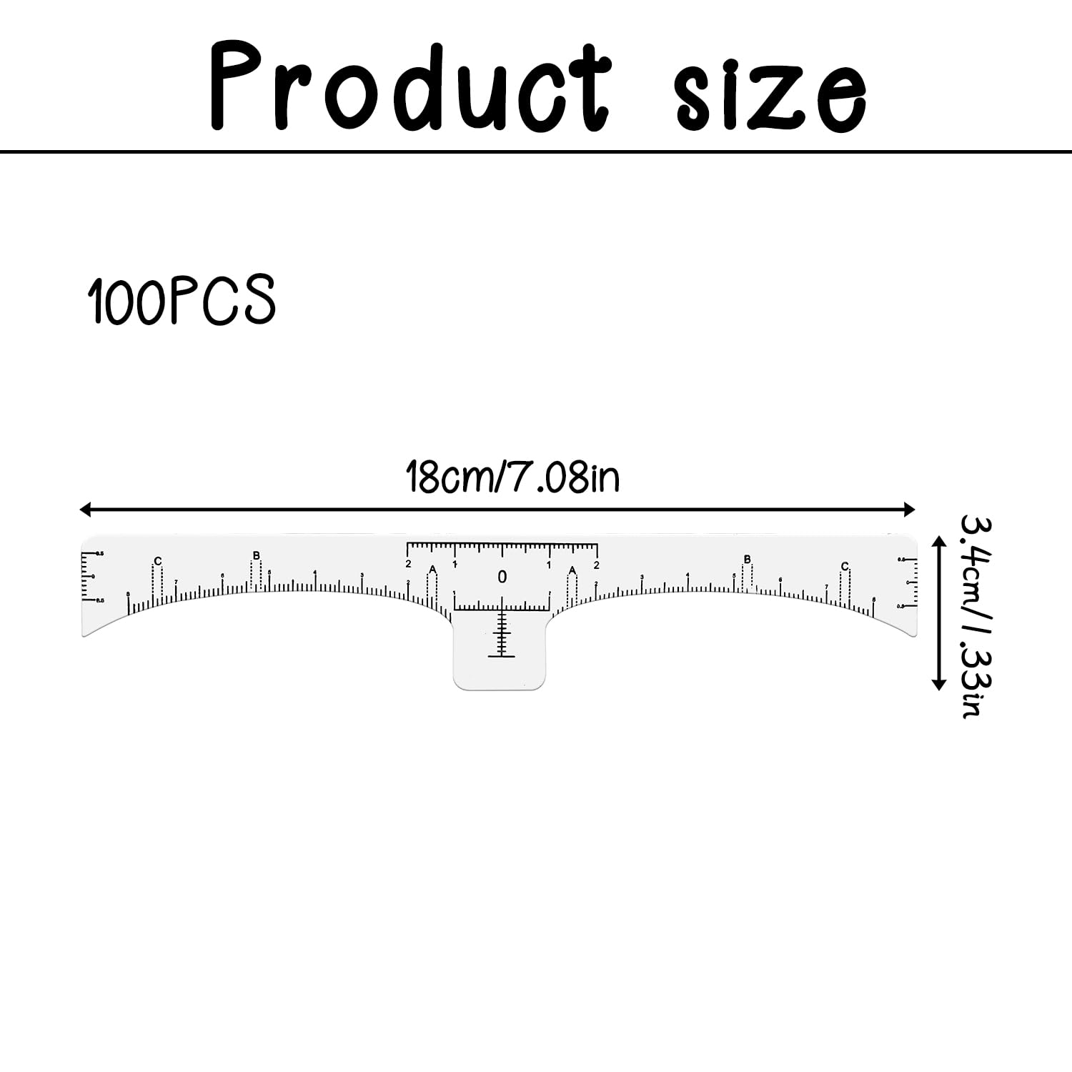 Bojueshaw 100pcs Eyebrow Stencil Template,Brow Measuring Shaper Tool,Disposable Brow Mapping Ruler Sticker for Microblading & Makeup - Image 2