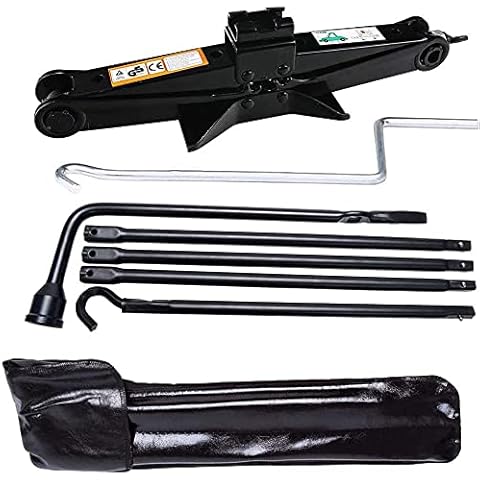 AUTOFU Spare Tire Tool OEM for Dodge Ram 1500 2002 to 2015 and 2 Ton Scissor Jack Wheel Tools Set, 3-Y Guarantee Cover