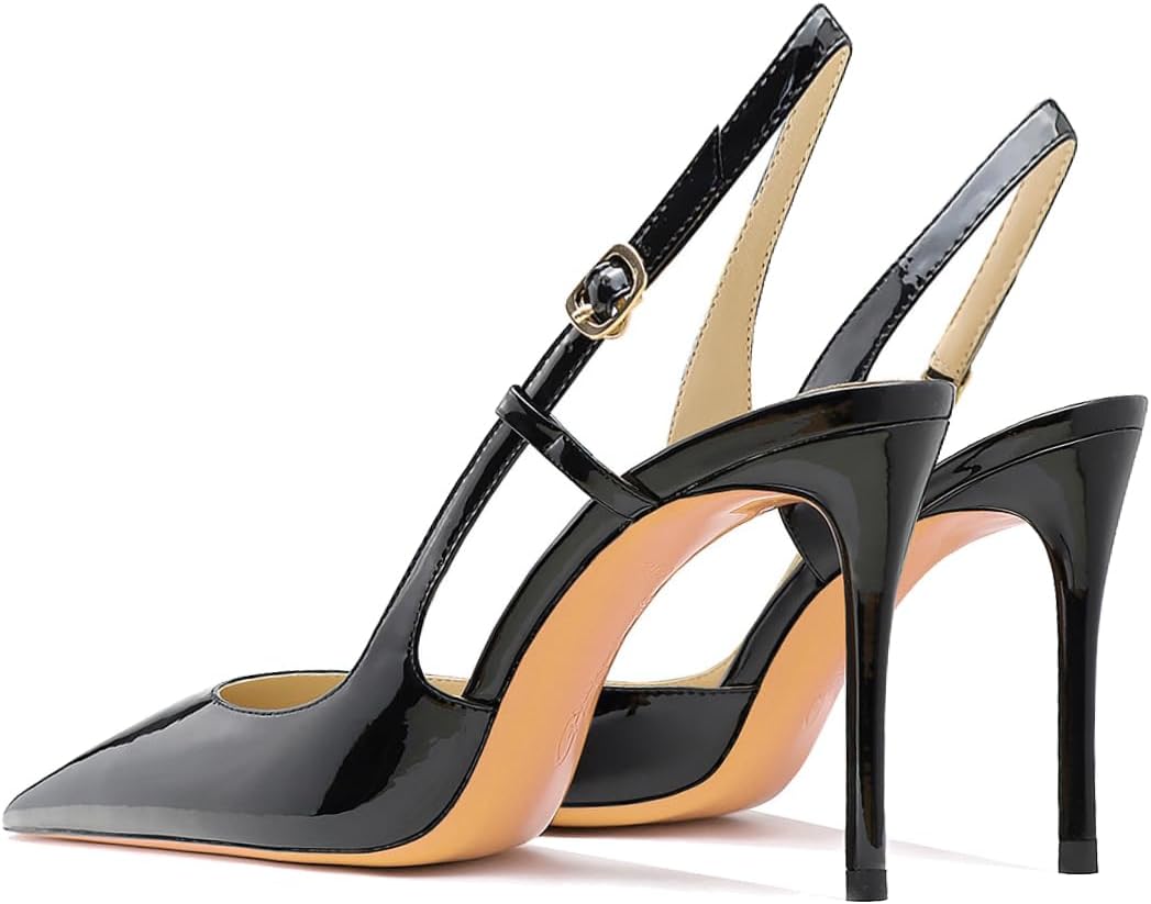 Qunvngutui Women's Sexy Pointed Toe Flower Mouth One-Strap Shallow Mouth Stiletto High Heel Ankle Strap Casual Party Banquet Sandals - Image 4