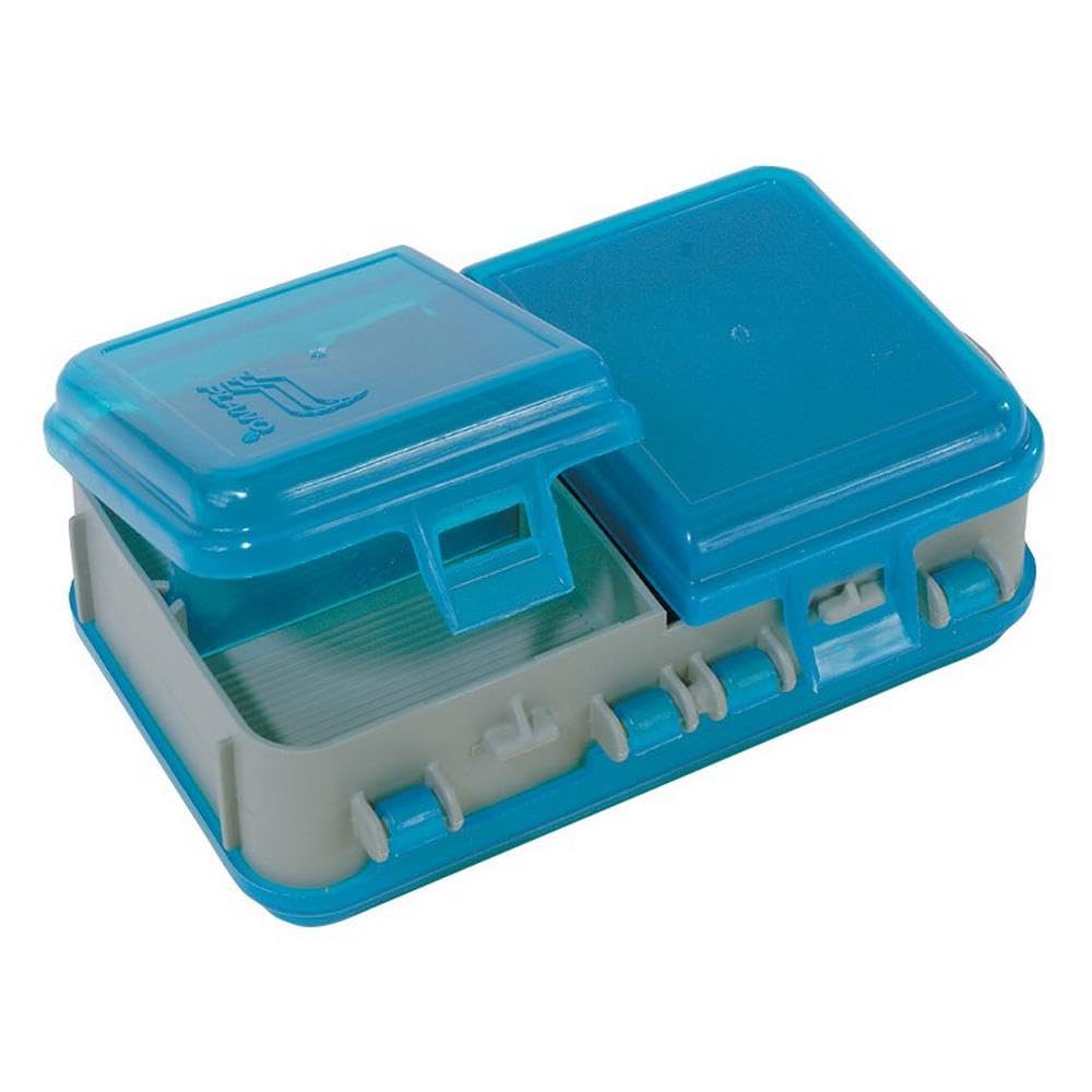 Double-Sided Adjustable Tackle Organizer Sm Storage Box, Molded Tackle Storage, All Fishing,Unisex, Grey/Clear Blue
