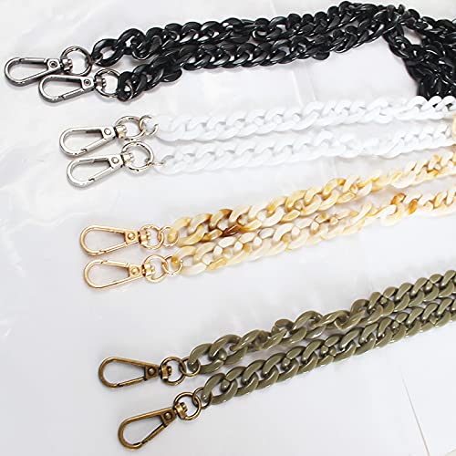 DIY acryl tas handvat band tas ketting vervanging, wit beige rood blauw grijs riem vrouwen schouder DIY hars ketting Voor portemonnee koppelingsbeurs (Color : White 85cm