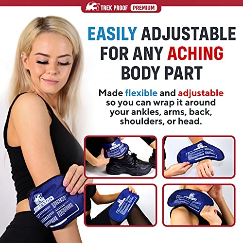 Ice Pack – Reusable Hot and Cold Therapy Gel Wrap Support Injury Recovery, Alleviate Joint and Muscle Pain – Rotator Cuff, Knees, Back & More (Gel Packs (2) Without Wrap)