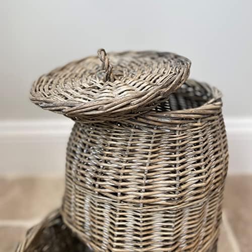 Selections Grey Wash Willow Potato Storage Hopper Basket