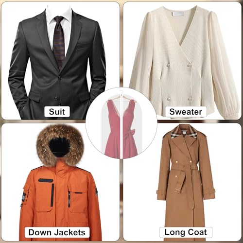 2 Stk Kleidersack Anzug Lange,Anzugtasche Kleidersack Lang 140 cmx60 cm, Kleiderschutzhüllen Kleiderhüllen Lang,Kleidersäcke mit Reißverschluss,Anzug Schutzhülle für Mäntel Brautkleider Abendkleider