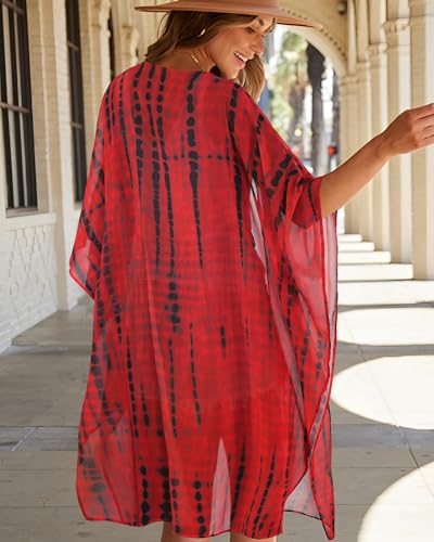 Image of Swimsuit Coverups for Women Sarong Beach Bikini Wrap Sheer Short Skirt Chiffon Scarf for Swimwear