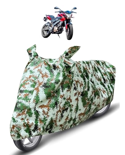 Image of Auto Hub Waterproof Bike Cover Compatible with Bajaj Pulsar 200 Dustproof, UV Protection Two Wheeler Bike Pulsar 200 Cover - Forest