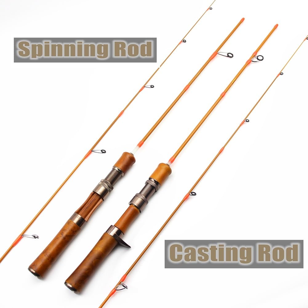 Spinnfischen Casting Angelrute UL 1.5-8g Köder Ultraleichte Angelrute Reisegröße Angelgerät (Color : Spinning, Size : 1.4M)