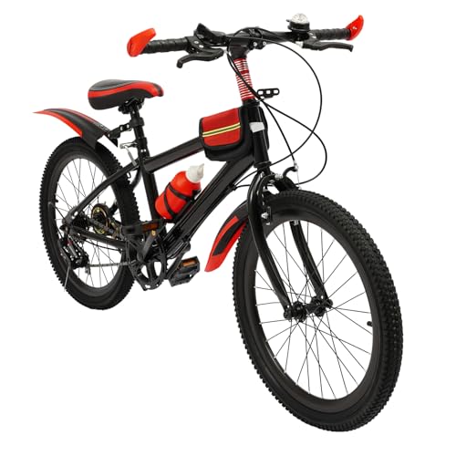 AOAPUMM Bicicleta infantil de montaña para niños de 20 pulgadas, 7 velocidades, para niños y niñas (rojo)
