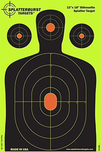 Image of Splatterburst Targets - 12 x18 inch - Silhouette Splatter Target - Easily See Your Shots Burst Bright Fluorescent Yellow Upon Impact - Made in USA