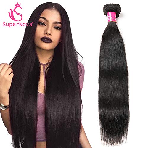SuperNova Brazilian Straight 1 Bundle 100% Unprocessed 8A Virgin Human Hair Weave Hair Extensions Bundles 8-24 Inches(16inch bundle)