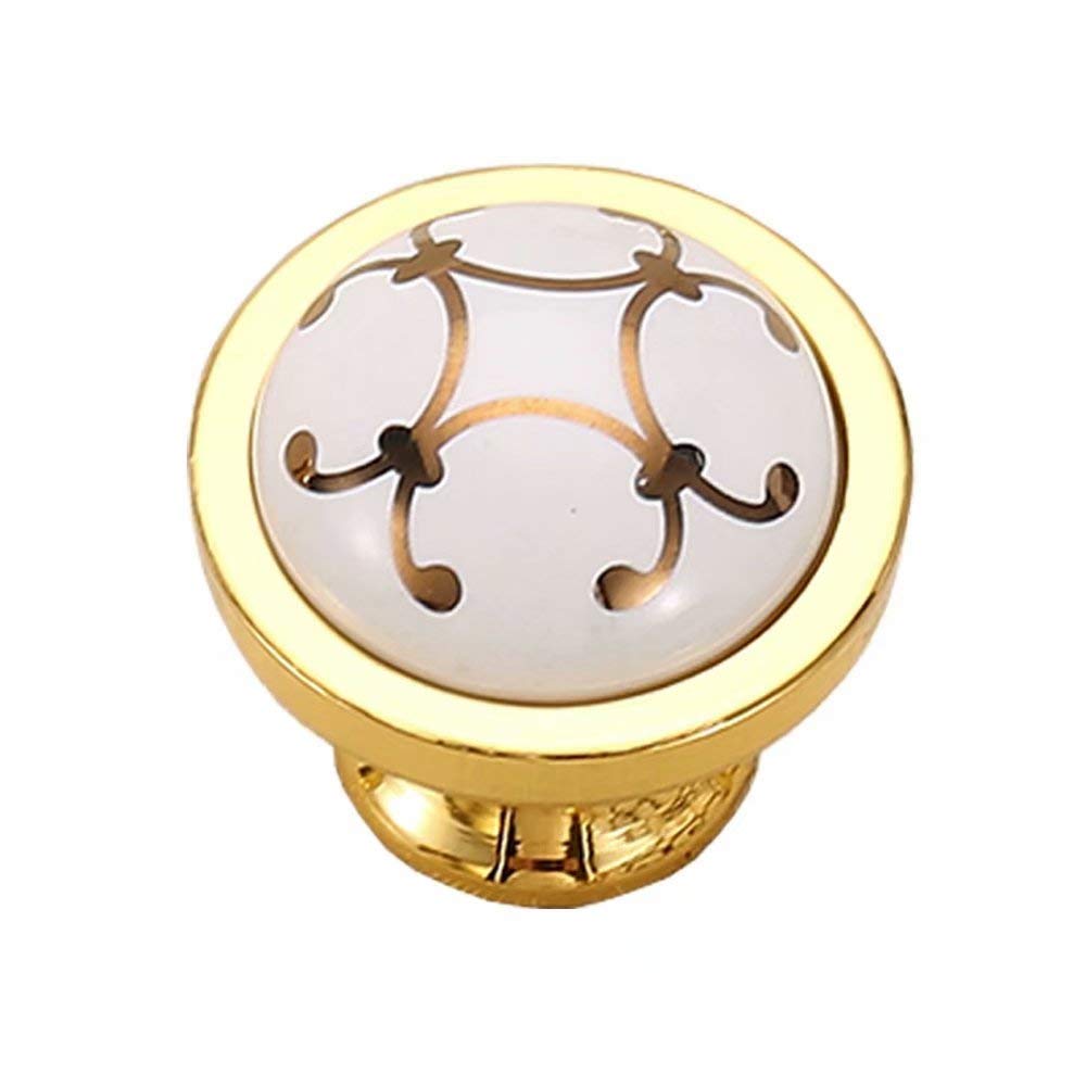 Set di 6 pomelli per mobili da Cucina in Stile Europeo, armadietti per cassetti, Maniglie e pomelli Classici Vintage per cassettiera Stile Dorato CC 76 mm (Foro Singolo)