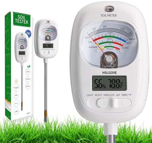 HSLGOVE Soil Test Kit, 7-in-One Soil Moisture Meter/Soil PH...