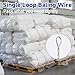 jxgzyy 100 Roll Bailing Wire 14 Gauge 14 ft Galvanized Steel Wire Single Loop Rope Bendable Baling Wire for Securing Packaging Cardboard Paper Textiles Plastics
