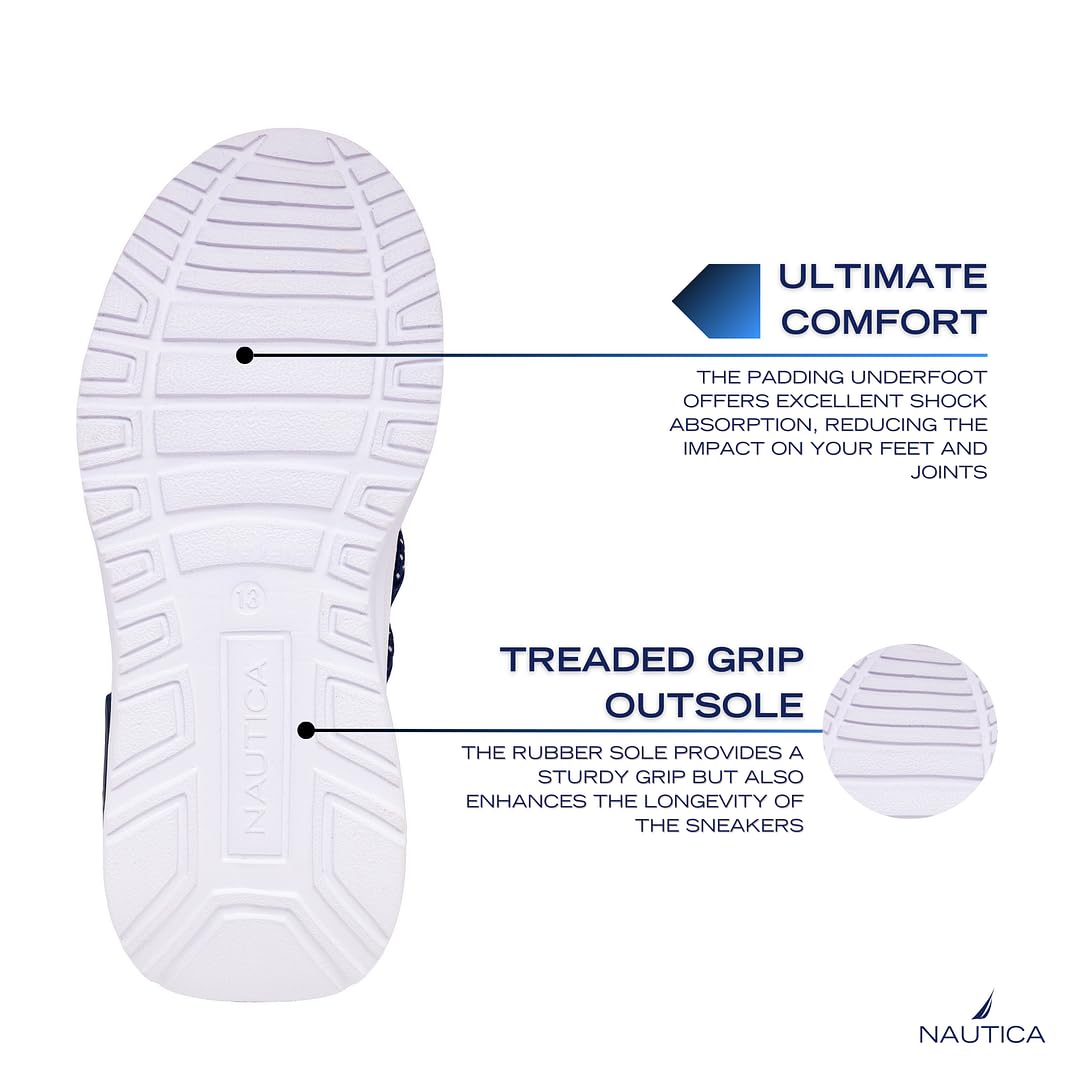 Nautica Scarpe da ginnastica per bambini, comode scarpe da corsa elastiche per ragazzi e ragazze, scarpe eleganti e di supporto per bambini attivi (grandi bambini/bambini/bambini)