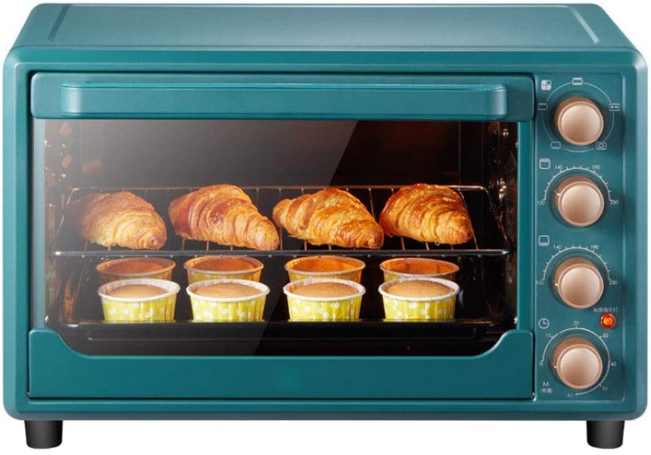 GYKOZY Mini Horno, 1500 vatios, Mini Horno de Pizza, Horno con Temporizador, fermentación a Baja Temperatura a 38 Grados; C, 360 Grados; Brocheta giratoria útil
