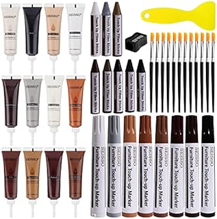 SEISSO Furniture Repair Kit, Set of 42, Wood Filler, Wood Repair Markers, Wax Sticks, for Floor Furniture Scratch, Stain, Crack