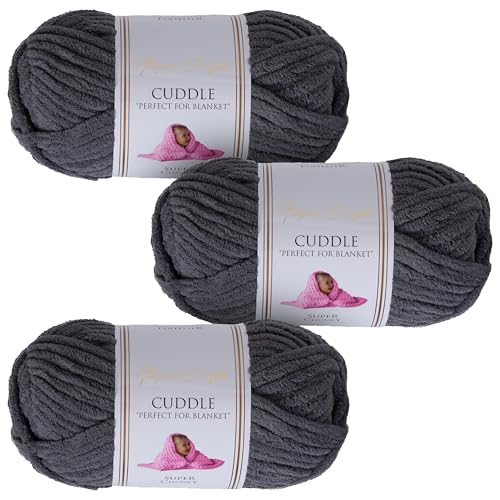 Utopia Crafts Cuddle Laine Chenille, Fil Chenille, Pelote de Laine à Tricoter Super Épaisse de 100 g (60 m), Moelleuse, Douce, Facile à Utiliser, Idéale...