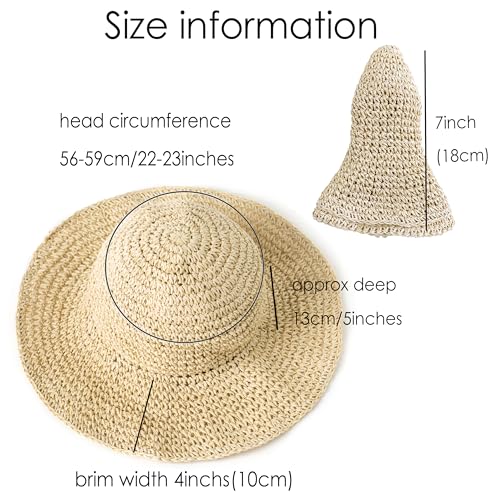 Sombrero de paja femenino para playa verano miniatura 2