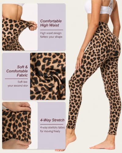 Image of TNNZEET High Waisted Leggings for Women - No See Through Tummy Control Cycling Workout Yoga Pants with Pockets Reg & Plus