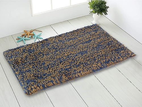 Image of Moscow Bath Mat for Bathroom and Kitchen, Anti Slip, Soft and Cozy 1400 GSM Microfibre, Water Absorbent, and Machine Washable (40x60 cm) (Ocean)