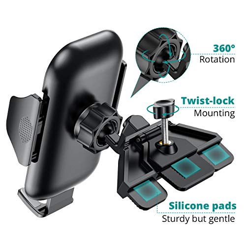 Ultra Stable Car Phone Mount, VICSEED NEWEST CD Slot & Air Vent Universal Cell Phone Holder for Car, Fit for iPhone 12 11 Pro Max SE Xs Xr X 9 8 7 Plus, Galaxy Note 10 S20 S20+ S10+ S10 Google LG Etc. - Thumbnail 7