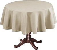 Vista 1 de H.VERSAILTEX Linen Textured Table Cloths Round 70 Inch Premium Solid Tablecloth Spill-Proof Waterproof Table Cover for Dining Buffet Feature Extra