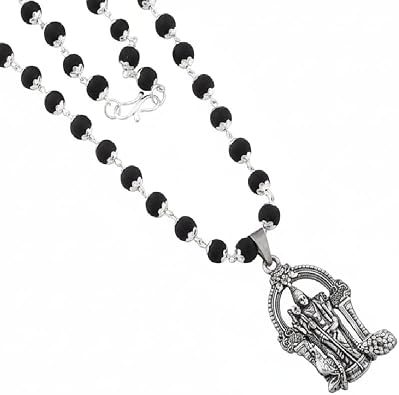 GOOFY TURTLE Original Karungali Malai With Lord Kartike Murugan Locket - Certified Ebony Beads Mala With Goverment Lab Test Certification - Authentic Black Ebony Wood 54 Beads German Silver Cap Mala
