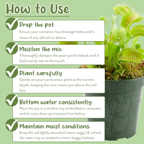 Soil Sunrise Carnivorous Plant Potting Soil Mix (12 Quarts) Custom Blend for Venus Fly Traps, Sundews, and Pitcher Plants