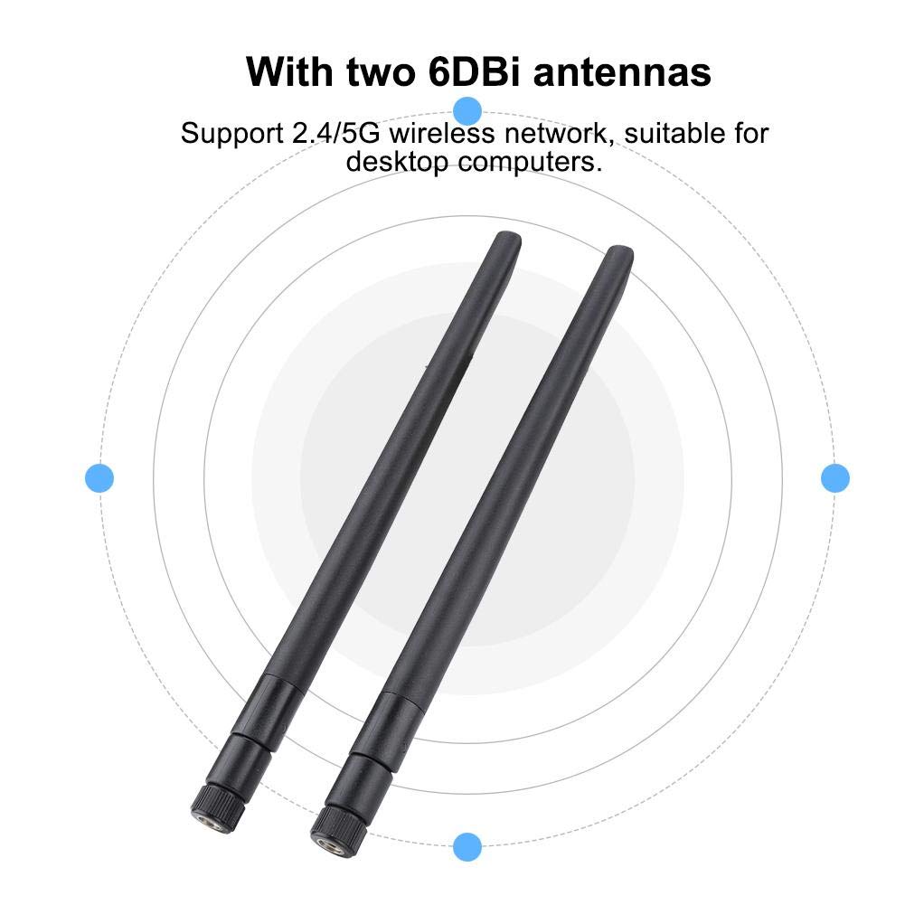Deal4GO 2pcs 4 inch U.FL iPX4 to RP-SMA Female Antenna Connector iPEX4 MHF4 WiFi Pigtail Cable for M2 NGFF WLAN Card AX201 AX200 9560 9260 8265 8260 7265 7260