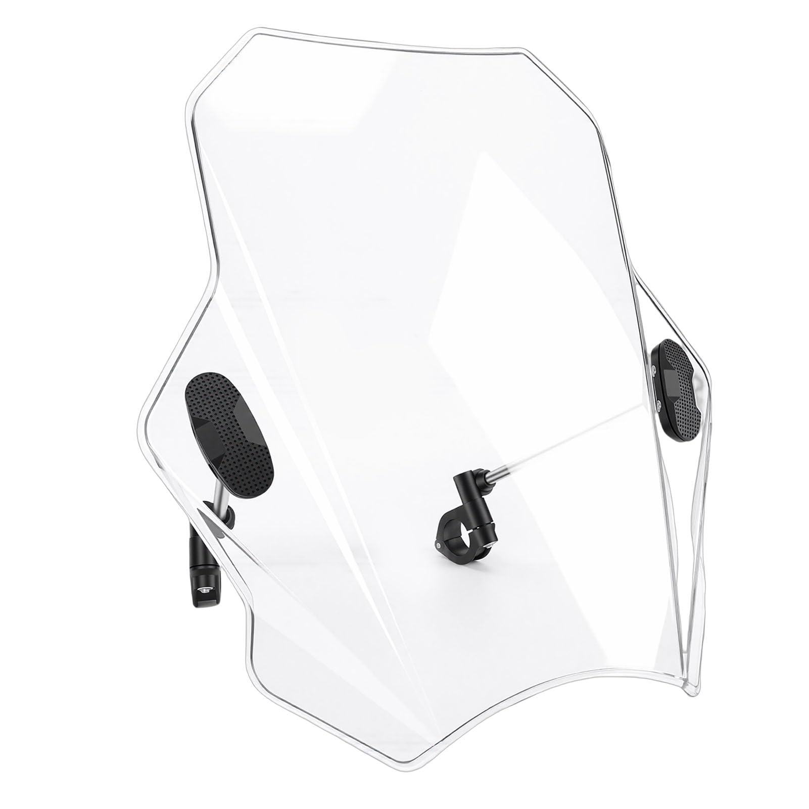 Parabrezza Moto Trasparente Deflettore Aria Regolabile Sostituzione Zanzariera Anteriore per Manubrio Moto 22mm 25mm 28mm Plastica ABS Trasparente