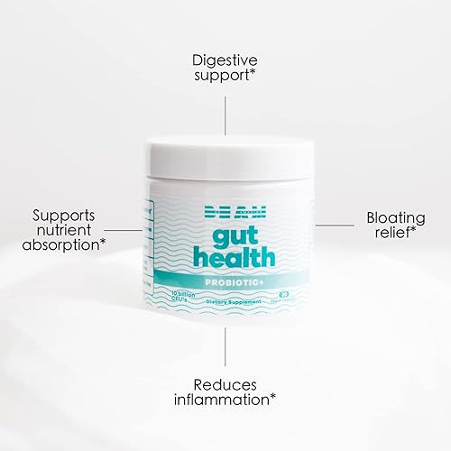 Miniatura 2 de BEAM Probiótico de salud intestinal +  Enzimas digestivas, 10 mil millones de UFC, 8 hebras de probióticos, inmunidad, mejora la piel  Reduce la