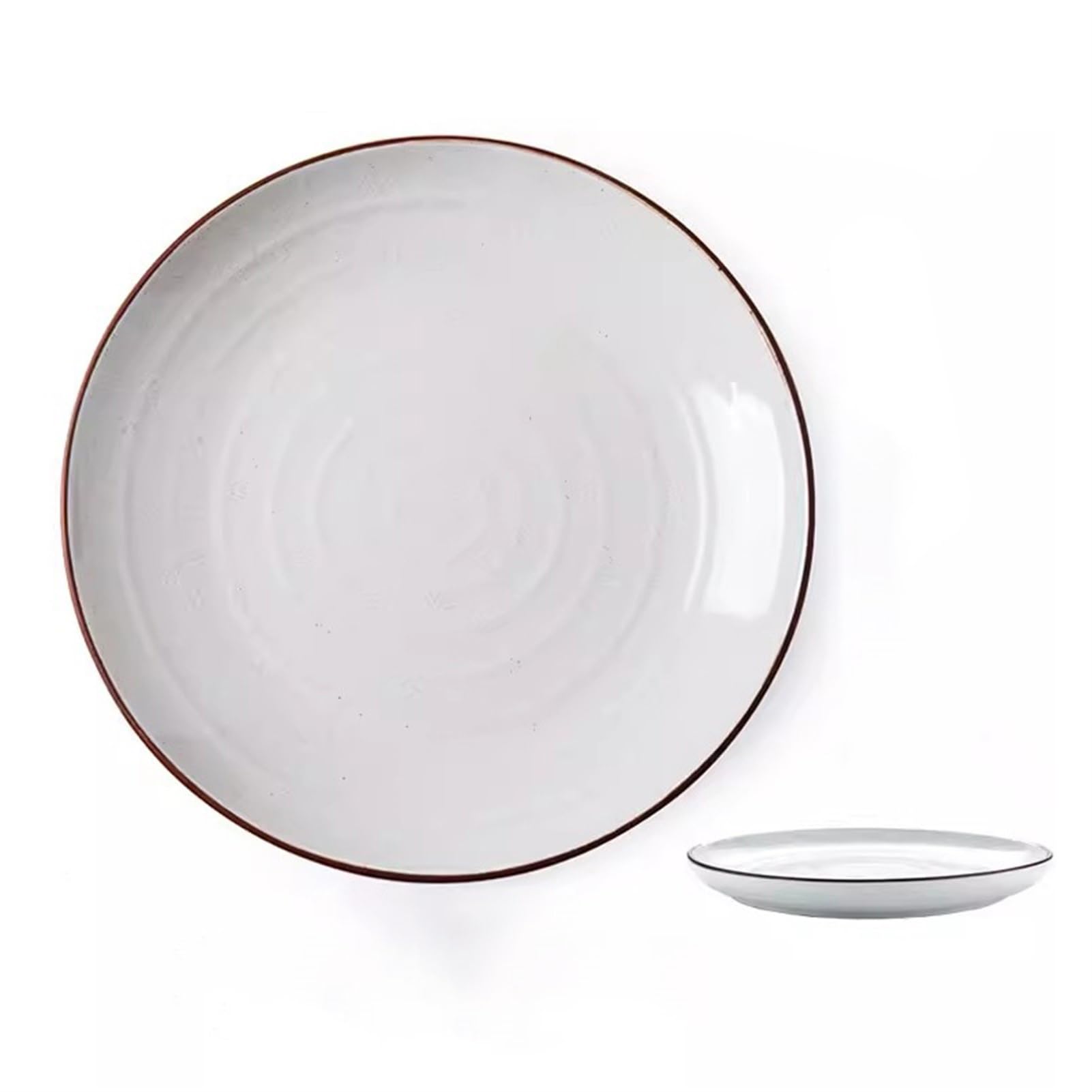 Meiiron Dinner Plate, White Dinnerware, Rustic Style Main Course Plate for Food Serving, 8in/10in (Size : 10in)