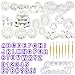 Wodasi Set de Moldes para Fondant, 84 Pz Herramientas para Decorar Pasteles Tartas Fondant Azúcar con Letras Números Flores Herramientas de Modelado de Fondant